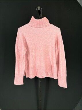 J. Crew Pink Merino Wool Blend Turtleneck Sweater